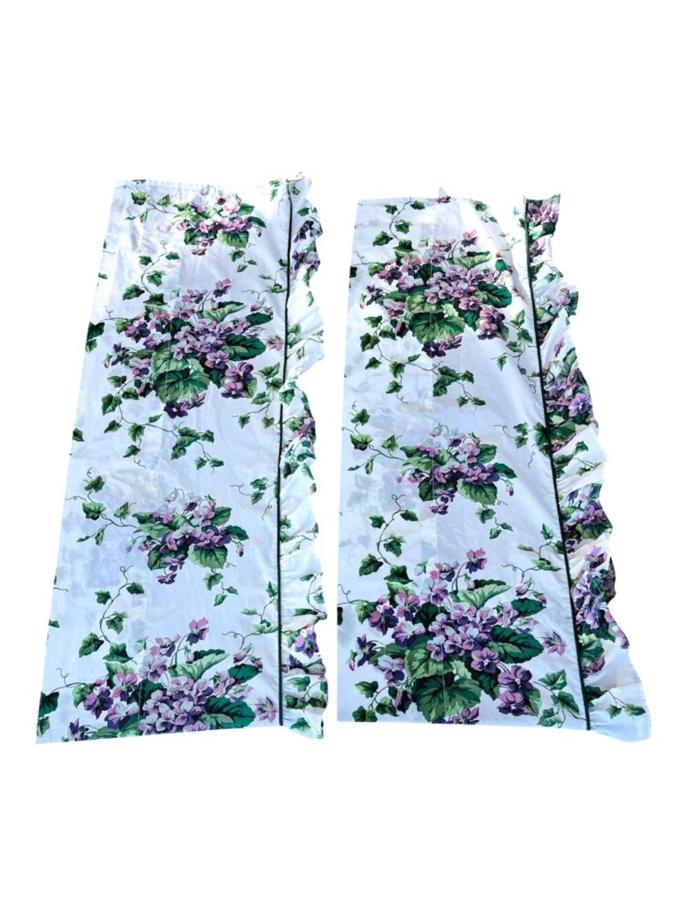 Vtg Waverly Garden Room Sweet Violets Window Valances Set Of Two 70 x 16